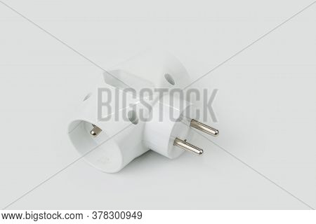 220v Electric Splitter On A White Background