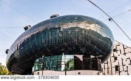 Graz, Austria - 13.07.2020: Graz Art Museum, Kunsthaus Graz. Contemporary Architecture Designed By C