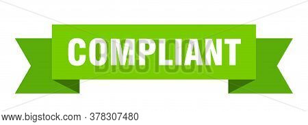 Compliant Ribbon. Compliant Isolated Band Sign. Compliant Banner
