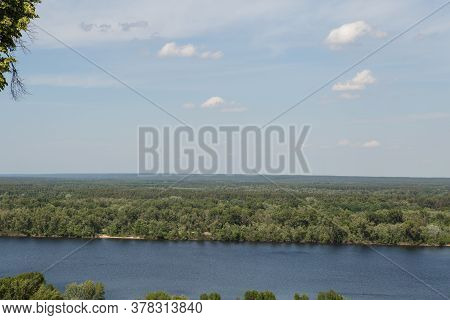 Amidst Nature Flowing River Dnepr In Kanev. Ukraine