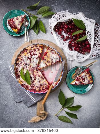 Cherry Clafouti - Traditional French Sweet Fruit Dessert
