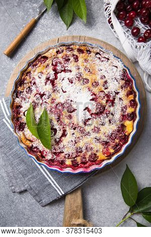 Cherry Clafouti - Traditional French Sweet Fruit Dessert