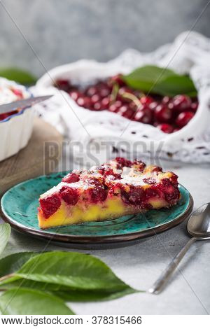 Cherry Clafouti - Traditional French Sweet Fruit Dessert