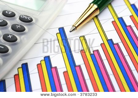 Business diagram Lommeregner og Pen