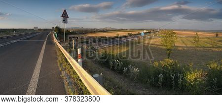 Road 250 And Highway D7 Near Czech Village Of Bitozeves On 21th July 2020
