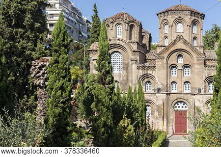 Thessaloniki, Greece - September 22, 2019: Ancient Byzantine Church Of Panagia Chalkeon In The Cente