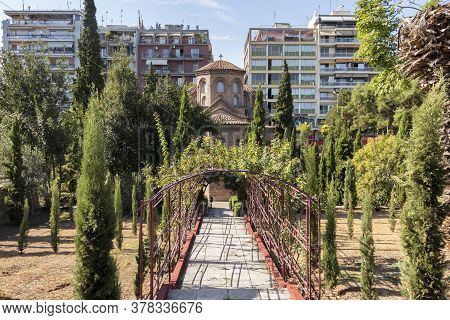 Thessaloniki, Greece - September 22, 2019: Ancient Byzantine Church Of Panagia Chalkeon In The Cente
