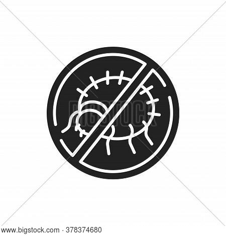 Antiallergic Material Black Glyph Icon. Tending To Relieve Or Control Allergic Symptoms. Pictogram F