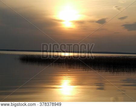 Sunset Over The Lake Karelia