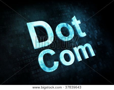 เทคโนโลยีสารสนเทศ IT แนวคิด: pixelated คำ Dot Com