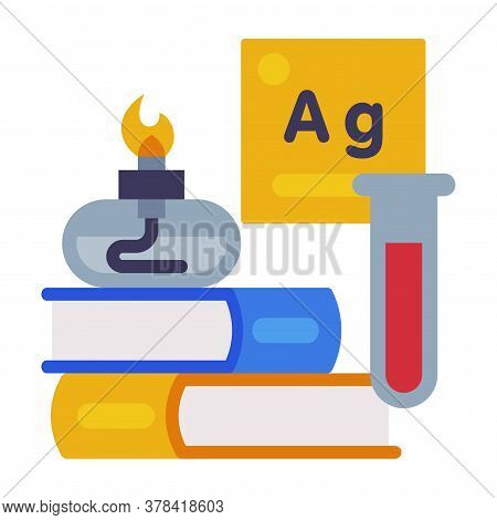 Hemistry Lesson Symbols, Education, Schooling And Learning Elements, Back To School Concept Flat Sty