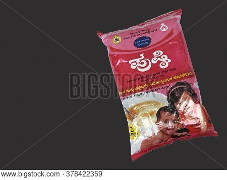 Closeup Of Different Types Govt Of Karnatakas, Dwcd Department Packed Pushti Named Poor Infant And Y