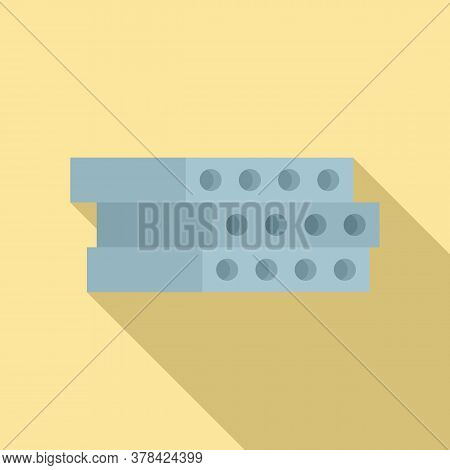 Construction Concrete Block Icon. Flat Illustration Of Construction Concrete Block Vector Icon For W