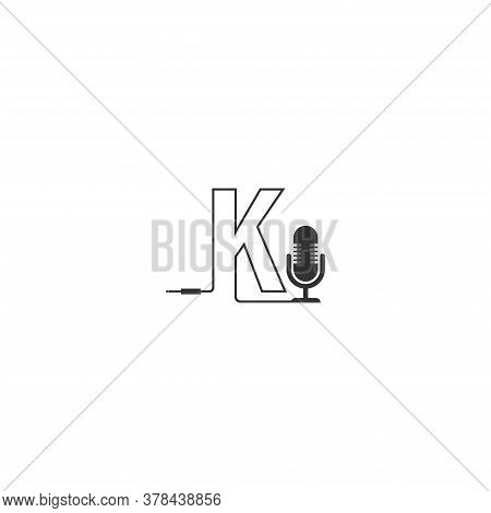 Letter K And Podcast Logo Combination Design Concept