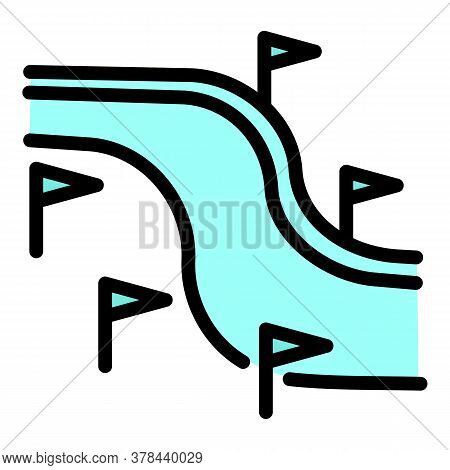 Ski Resort Track Icon. Outline Ski Resort Track Vector Icon For Web Design Isolated On White Backgro