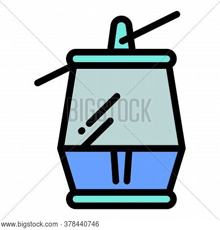 Ski Cable Car Icon. Outline Ski Cable Car Vector Icon For Web Design Isolated On White Background