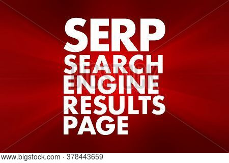 Serp - Search Engine Results Page Acronym, Business Concept Background