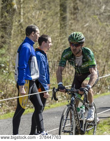 Wallers,france - April 12,2015: The French Cyclist, Yannick Martinez Of Team Europcar Riding On A Co