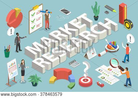 3d Isometric Vector Conceptual Illustration Of Market Research