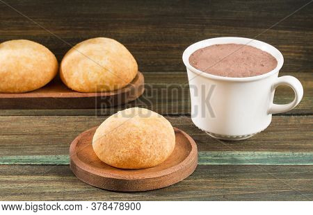 Delicious Colombian Almojabanas For Breakfast - Wooden Background