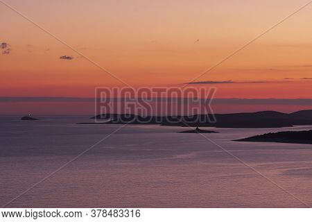 Sunset On The Island Of Hvar In The Ivan Dolac Area