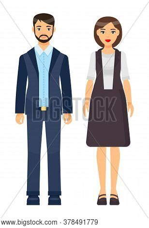 Collection Of Vector Cartoon Characters. Businesswomen And Businessmen With Different Style Office C