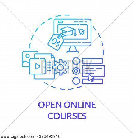 Open Online Courses Concept Icon. Home Based Learning. Online Certificates And Diplomas. Remote Educ