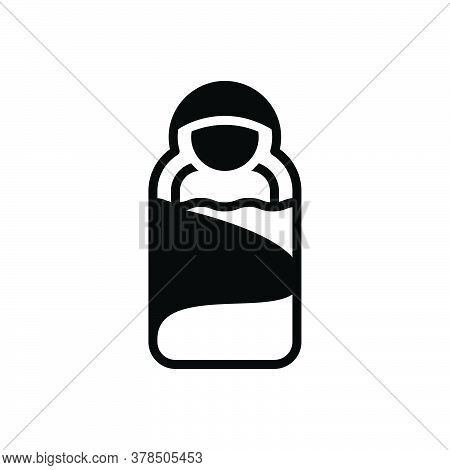 Black Solid Icon For New-born-baby Newborn Baby Protection Birth Lying Toddler Care Wrapped Life Sav