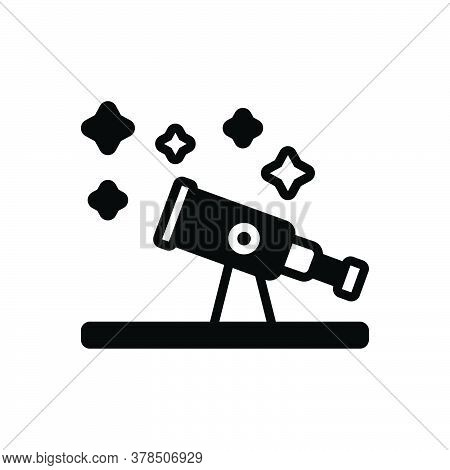 Black Solid Icon For Astronomy Telescope Discover Space Scope Equipment Magnify Observation Spyglass