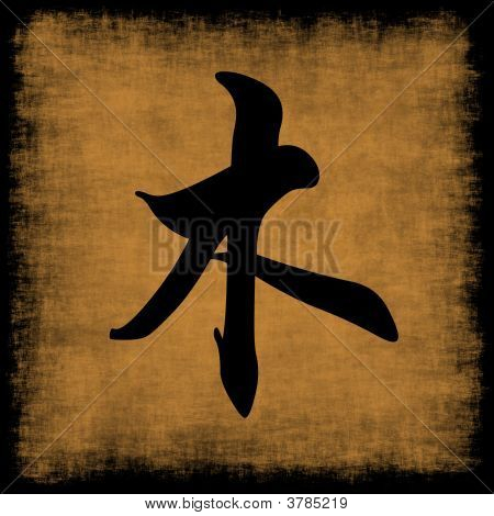 Holz-chinesische Kalligraphie fünf Elemente