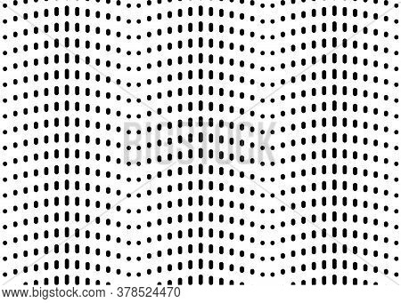 Dot Waves Horizontal Pattern, Vector Black And White Spots Background, For Wrapping Paper, Brochure,
