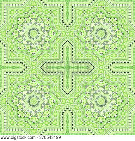 Abstract Victorian Majolica Tile Seamless Rapport. Geometric Texture Vector Motif. Textile Print Des
