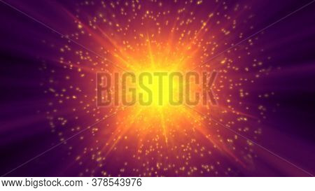 Bright Light Glare Of Sunshine And Sun Rays Shining Illustration