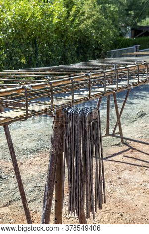 Iron Rod For The Concrete Foundation In Detail