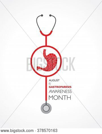 Vector Illustration Of Gastroparesis Awareness Month Observed In August
