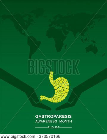Vector Illustration Of Gastroparesis Awareness Month Observed In August