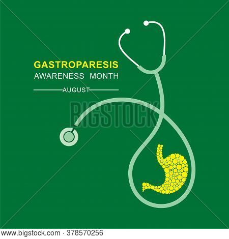 Vector Illustration Of Gastroparesis Awareness Month Observed In August