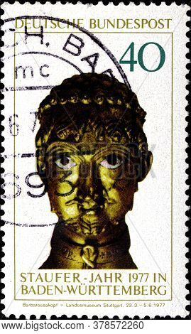02 09 2020 Divnoe Stavropol Territory Russia The Postage Stamp Germany 1977 Staufer-year Baden-wurtt