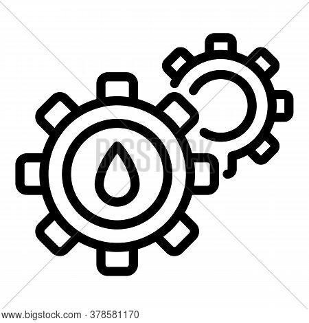 Digestion Gear System Icon. Outline Digestion Gear System Vector Icon For Web Design Isolated On Whi