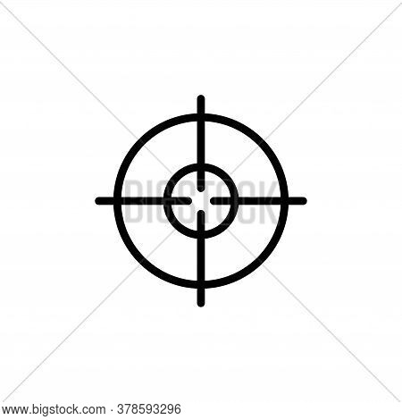 Target, Crosshair, Geo Positioning Gps. Flat Vector Icon Illustration. Simple Black Symbol On White 