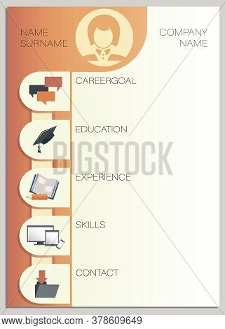 Summary, Resume Female. Vector Template. Design Creative, Professional Summary. Displaying Your Prof