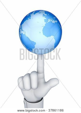 Kloden på en finger.