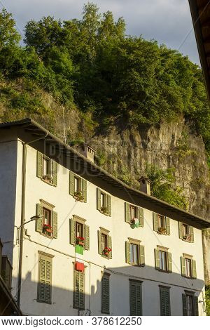 Breno, Brescia, Lombardy, Italy: Historic Town In The Oglio Valley. Palace