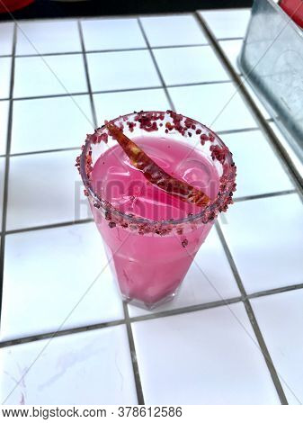 Spicy Pickle Juice Water With Chili Pepper And Turnip Spices.