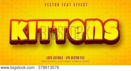 Kittens Text, Cartoon Style Editable Text Effect
