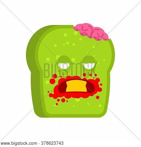 Zombie Bread. Piece Of Green Dead Bread