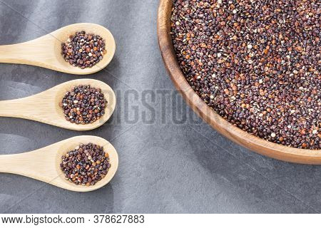 Black Quinoa Seeds - Chenopodium Petiolare. Top View