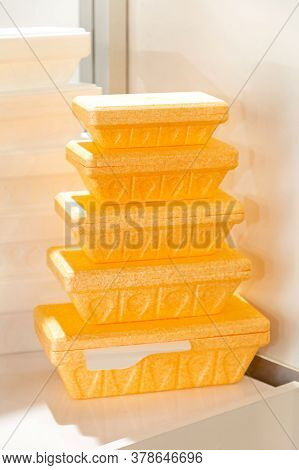 Stacked Extruded Polysturene Takeaway Fast Food Packages
