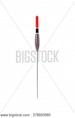Teardrop Shaped Float With A Red Antenna And A Long Keel For Fishing With A Fishing Rod On The Waves