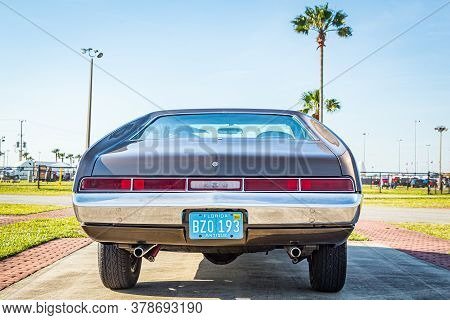 Daytona Beach, Fl / Usa - March 25, 2018: Brown 1970 American Motos Amx Muscle Car At The Spring 201
